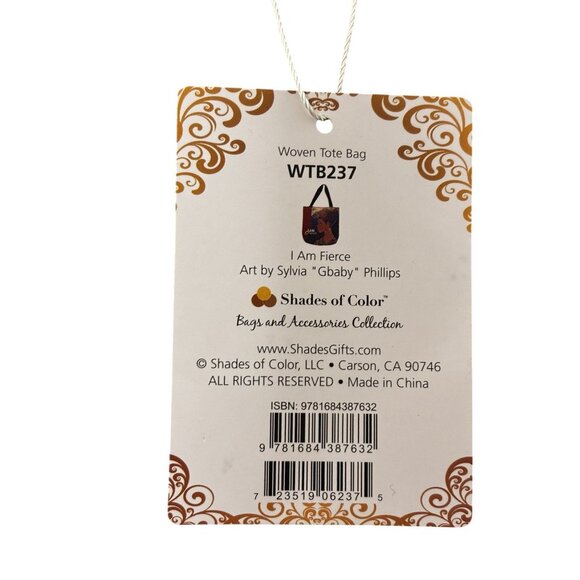 Shades Of Color Jacquard Sylvia "Gbaby"  "I Am Fierce" Tote - Picture 4 of 6